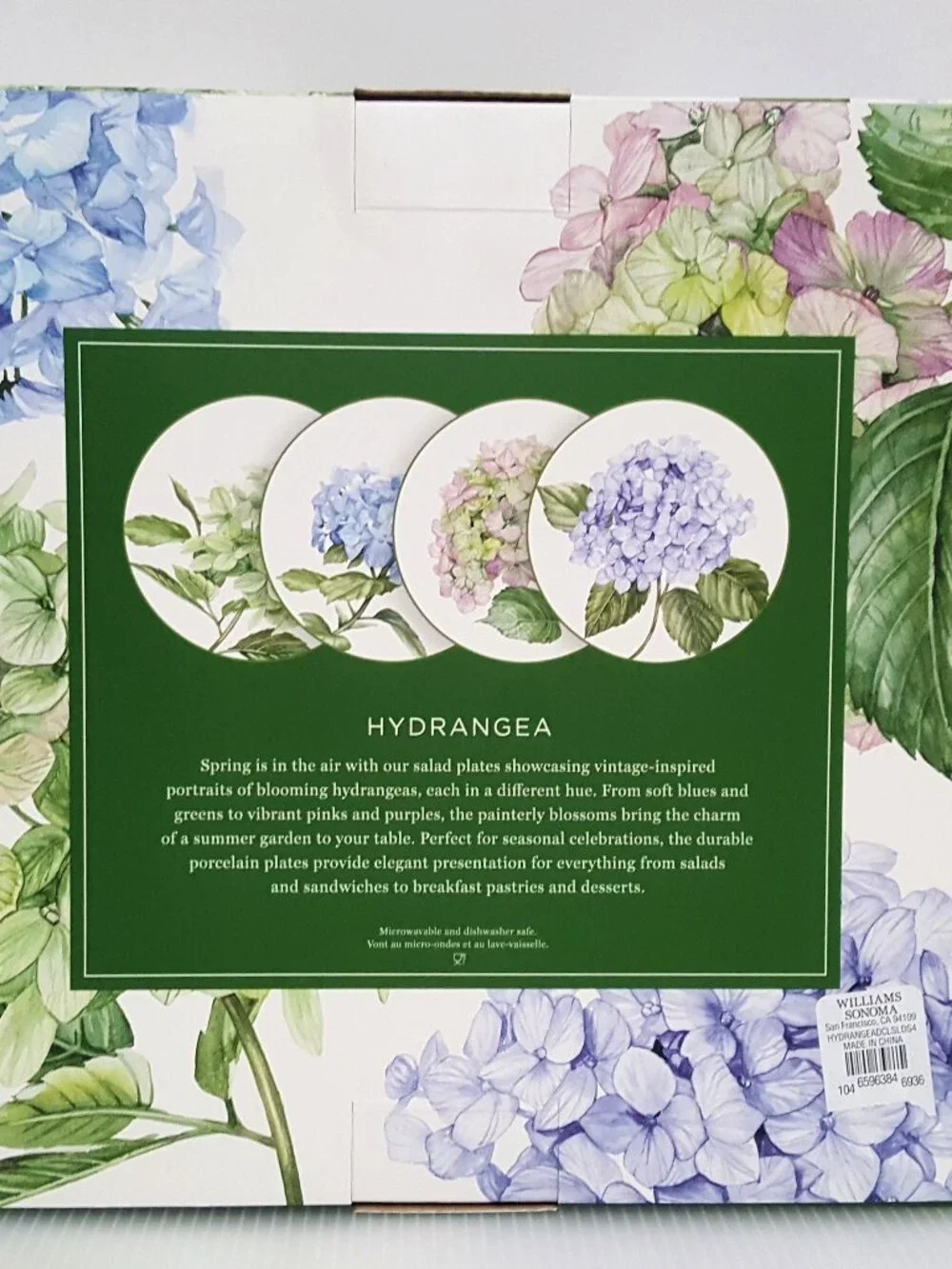 Williams Sonoma S/4 Hydrangea Salad Plates 8.5